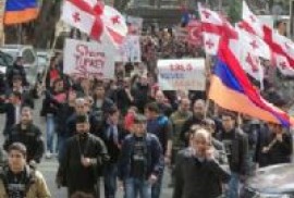 Tiflis’te Kesab Ermeniler için protesto gösterisi