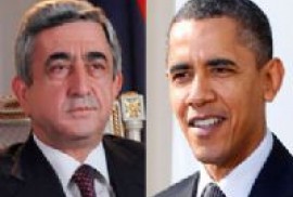 Sarkisyan, doğum günü vesilesiyle Obamayı tebrik etti  