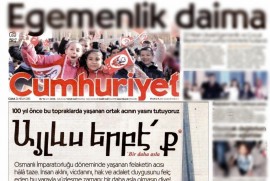 Cumhuriyet gazetesinden Ermenice manşet