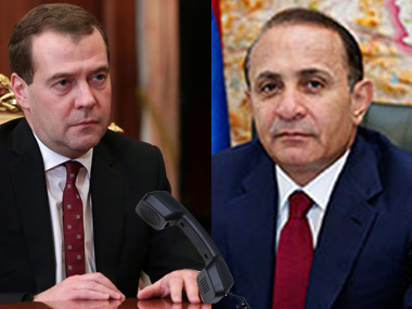 Hovik Abrahamyan Dmirtri Medvedev ile telefon görüşmesi yaptı