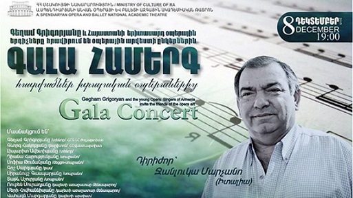 Yerevan’da dünyaca ünlü tenor Gegham Grigoryan’ın katılımıyla Gala Konseri