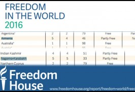 Freedom House'e göre Ermenistan ile Karabağ, "yarı özgür" ülkelerdir