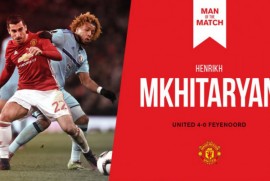 Mkhitaryan, Manchester United-Feyenoord maçının en iyi futbolcusu