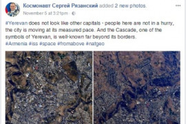 Rus astronot uzaydan çektiği Yerevan fotoğraflarını paylaştı