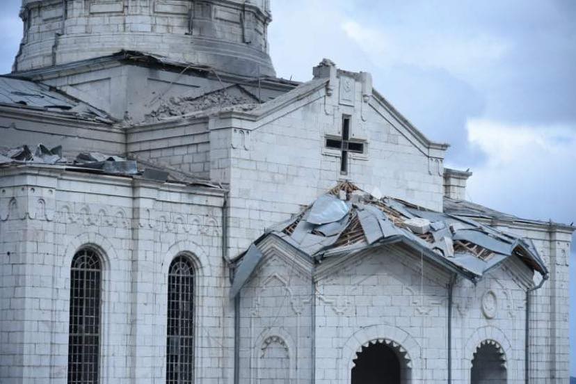 Azerbaycan Silahlı Kuvvetleri, Şuşi’nin sembolü olan tarihi Ermeni kilisesi bombalandı