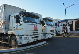 Rusya Acil Durumlar Bakanlığı'nın ikinci insani yardım konvoyu Karabağ'a ulaştı