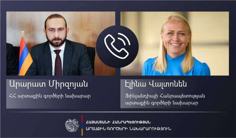 Ararat Mirzoyan Finlandiya Dışişleri Bakanı Elina Valtonen ile telefonda görüştü